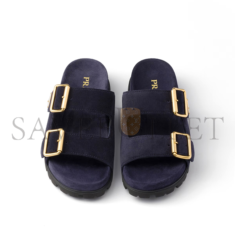 PRADA SUEDE STRAP SLIDES 1XX692 PRADA SUEDE STRAP SLIDES 1XX692